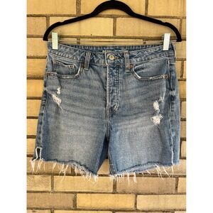 Old Navy OG Straight High Rise Distressed Denim Shorts Medium Wash Size 8